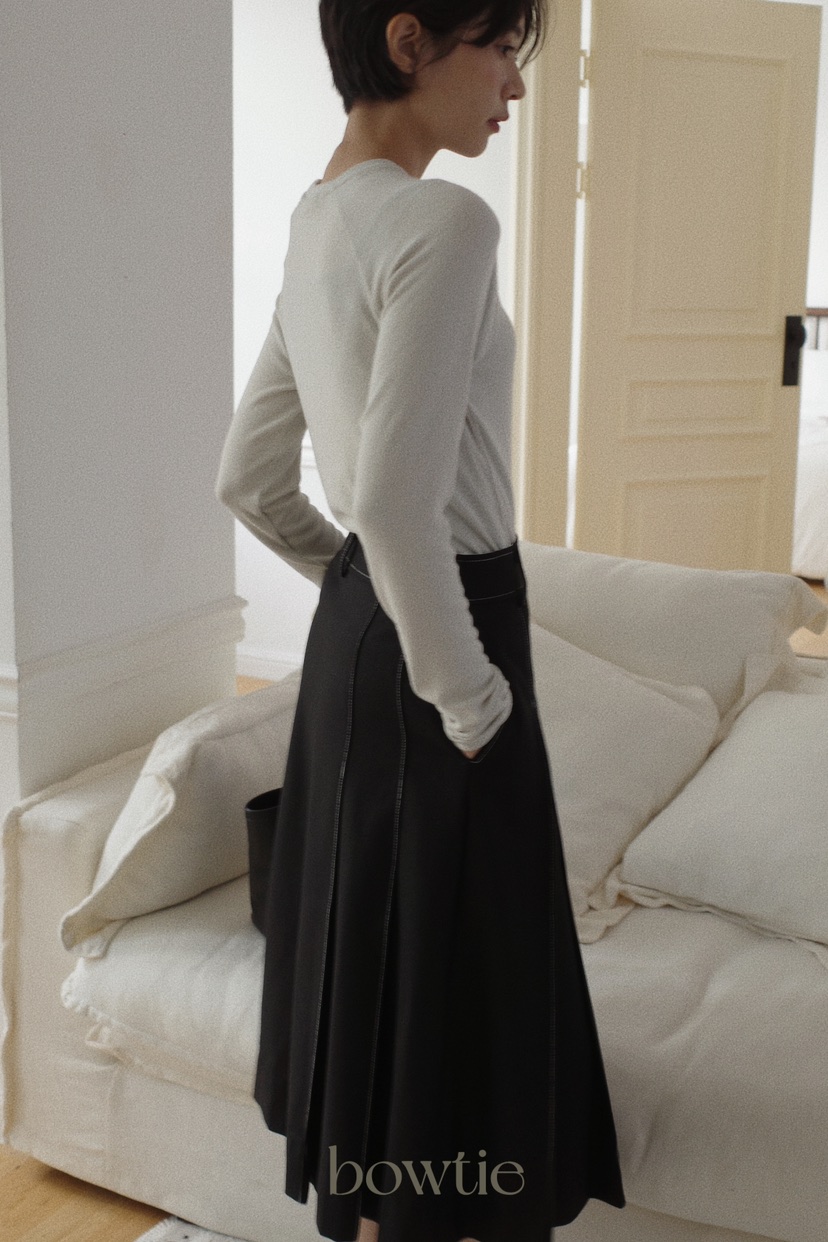 BOWTIE韓國直郵東大門代購女裝新款真品24秋冬長袖T恤羊毛GLITTER長袖T恤