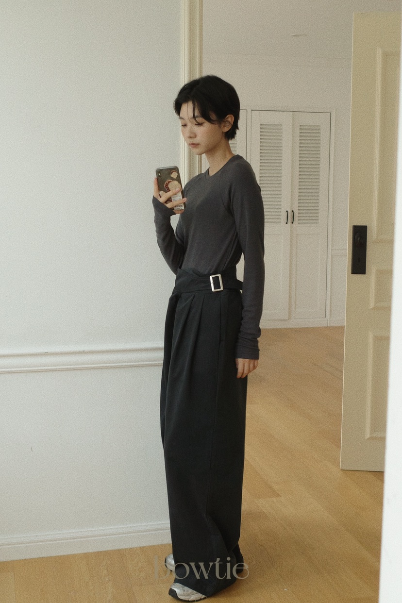 BOWTIE韓國直郵東大門代購女裝新款真品24秋冬長袖T恤羊毛GLITTER長袖T恤