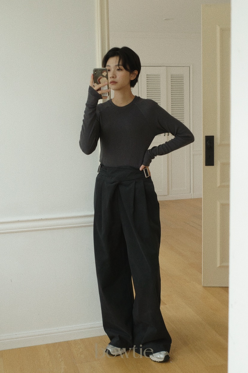 BOWTIE韓國直郵東大門代購女裝新款真品24秋冬長袖T恤羊毛GLITTER長袖T恤