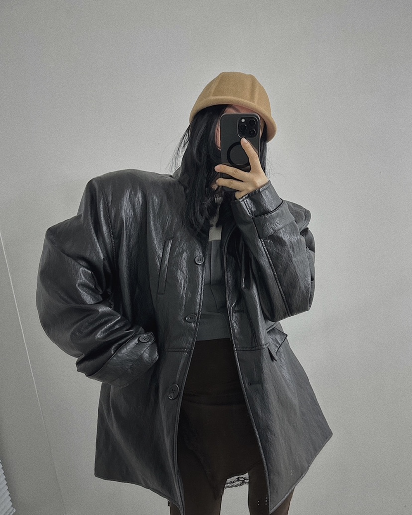 BEAMING SEOUL直郵韓國代購女裝新款人氣24秋冬夾克皮革BEAMING SEOUL夾克