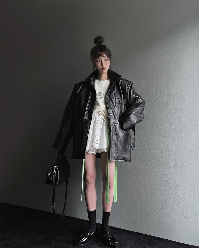 BEAMING SEOUL直郵韓國代購女裝新款人氣24秋冬夾克皮革BEAMING SEOUL夾克