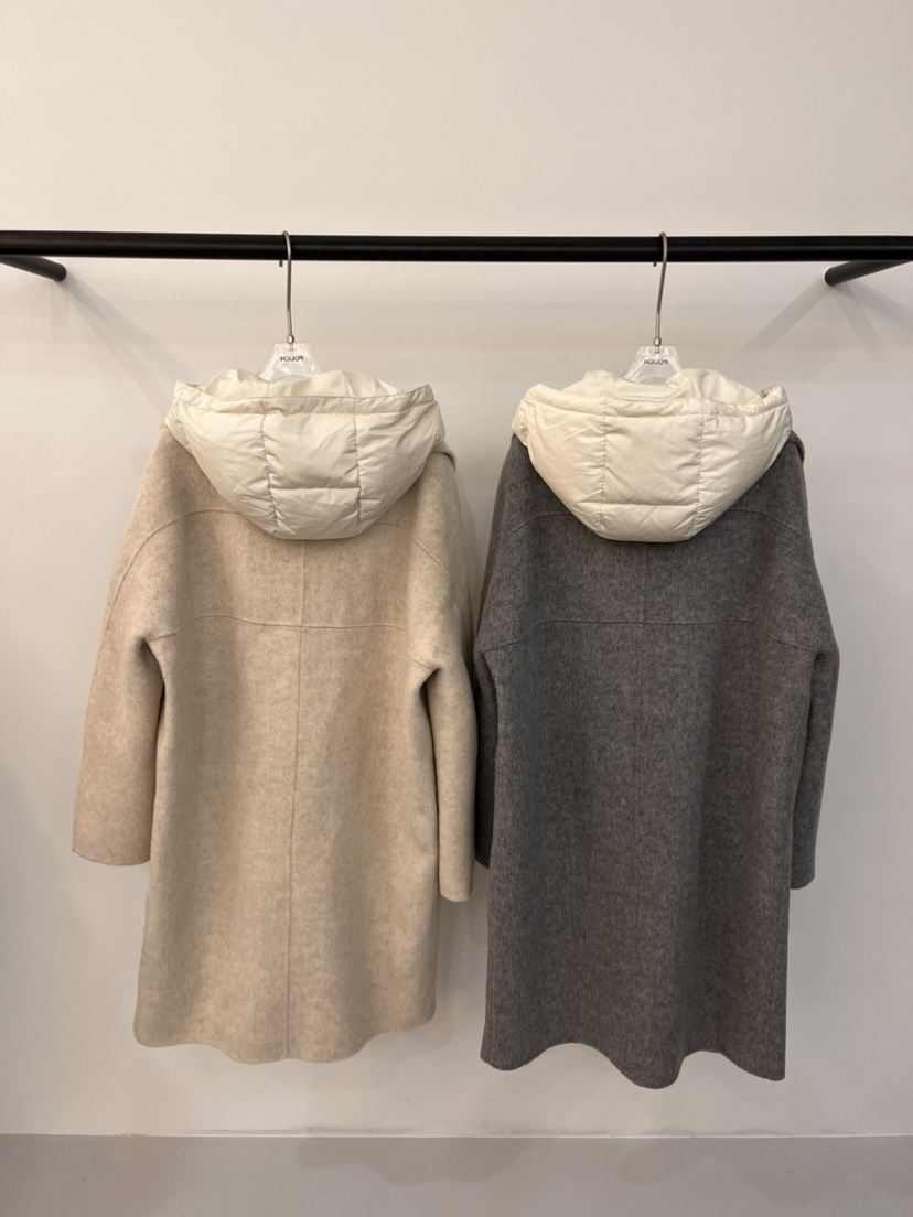 POUCH直郵韓國代購女裝新品熱賣真品人氣職業中長款大衣可拆卸POUCH中長款大衣