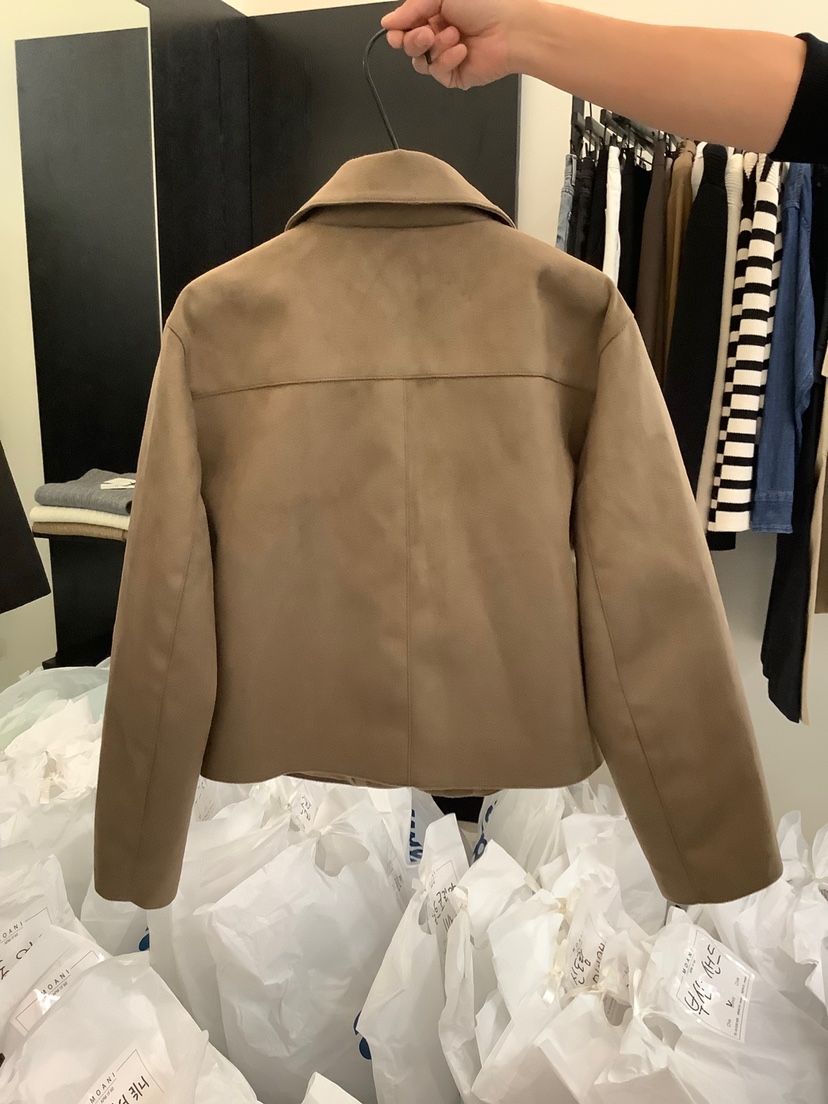 MOANI直郵韓國代購女裝新款人氣職業休閑推薦夾克絨面革短款MOANI夾克