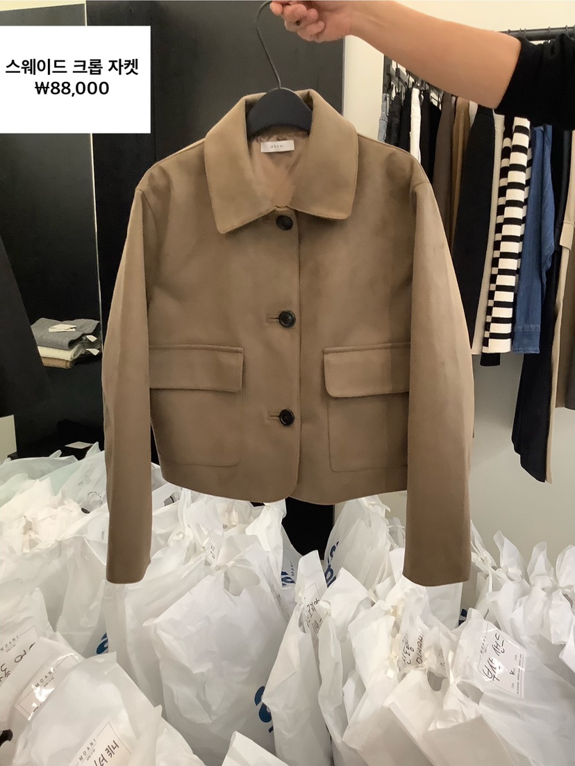 MOANI直郵韓國代購女裝新款人氣職業休閑推薦夾克絨面革短款MOANI夾克圖色1