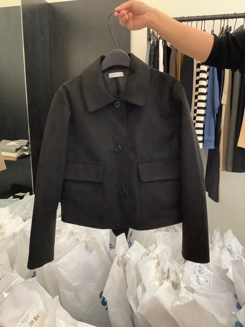 MOANI直郵韓國代購女裝新款人氣職業休閑推薦夾克絨面革短款MOANI夾克圖色2