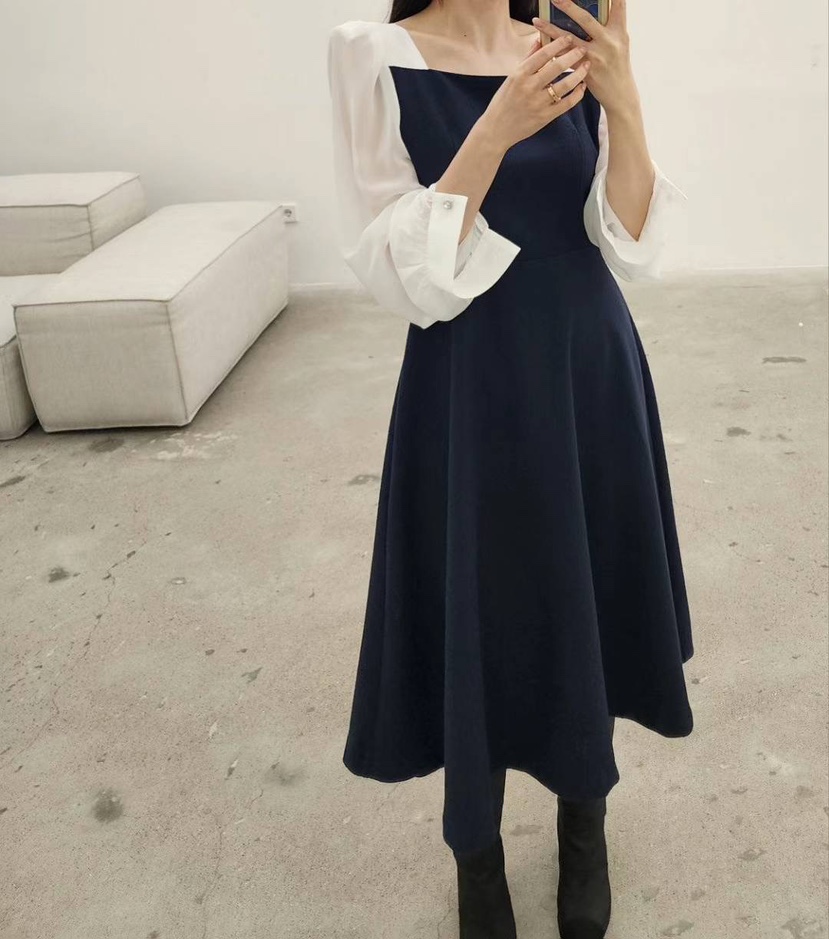 AMY COMPANY直郵韓國代購女裝新款24秋冬職業連衣裙透視MABE連衣裙