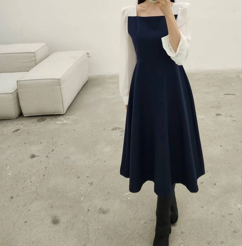 AMY COMPANY直郵韓國代購女裝新款24秋冬職業連衣裙透視MABE連衣裙
