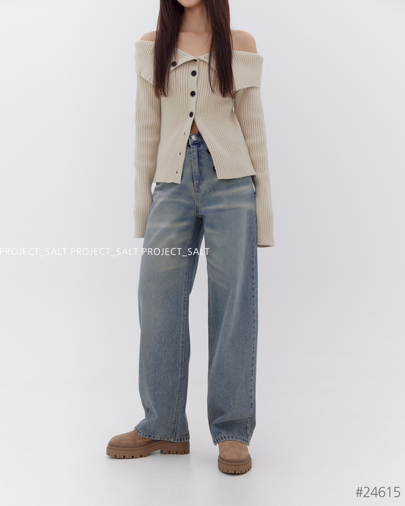 PROJECTSALT韓國直郵東大門代購女裝新款真品休閑推薦牛仔褲PROJECTSALT牛仔褲
