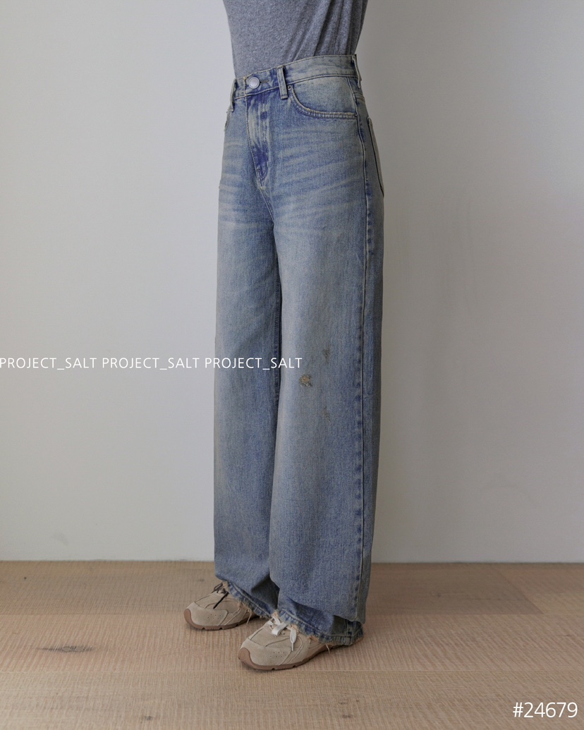 PROJECTSALT韓國直郵東大門實拍女裝新品人氣熱賣24秋冬牛仔褲PROJECTSALT牛仔褲