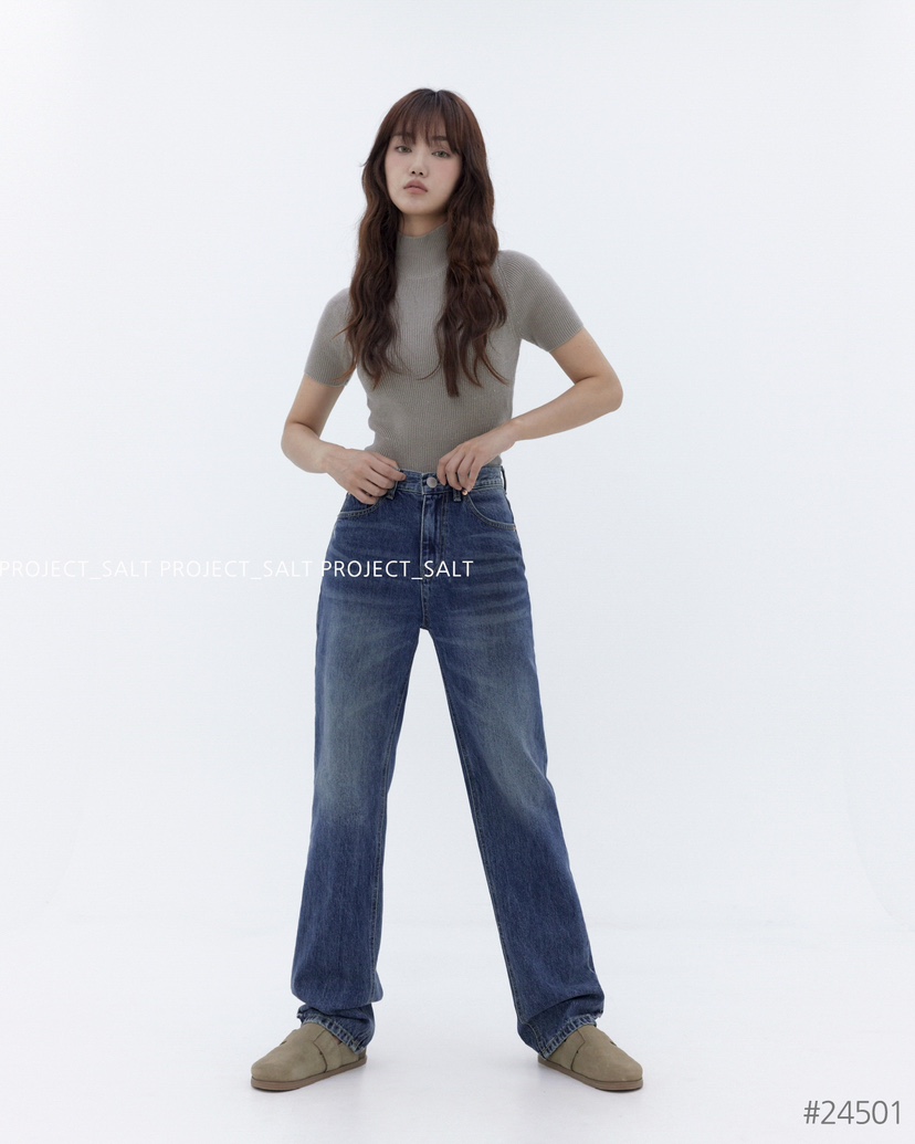 PROJECTSALT直郵韓國代購女裝新品職業熱賣推薦時尚24秋冬牛仔褲PROJECTSALT牛仔褲