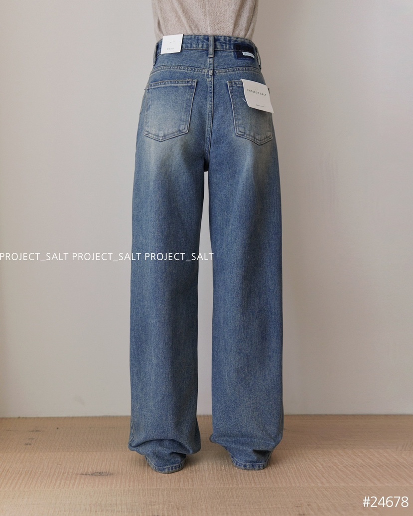 PROJECTSALT韓國直郵女裝新款真品熱賣時尚24秋冬職業牛仔褲PROJECTSALT牛仔褲