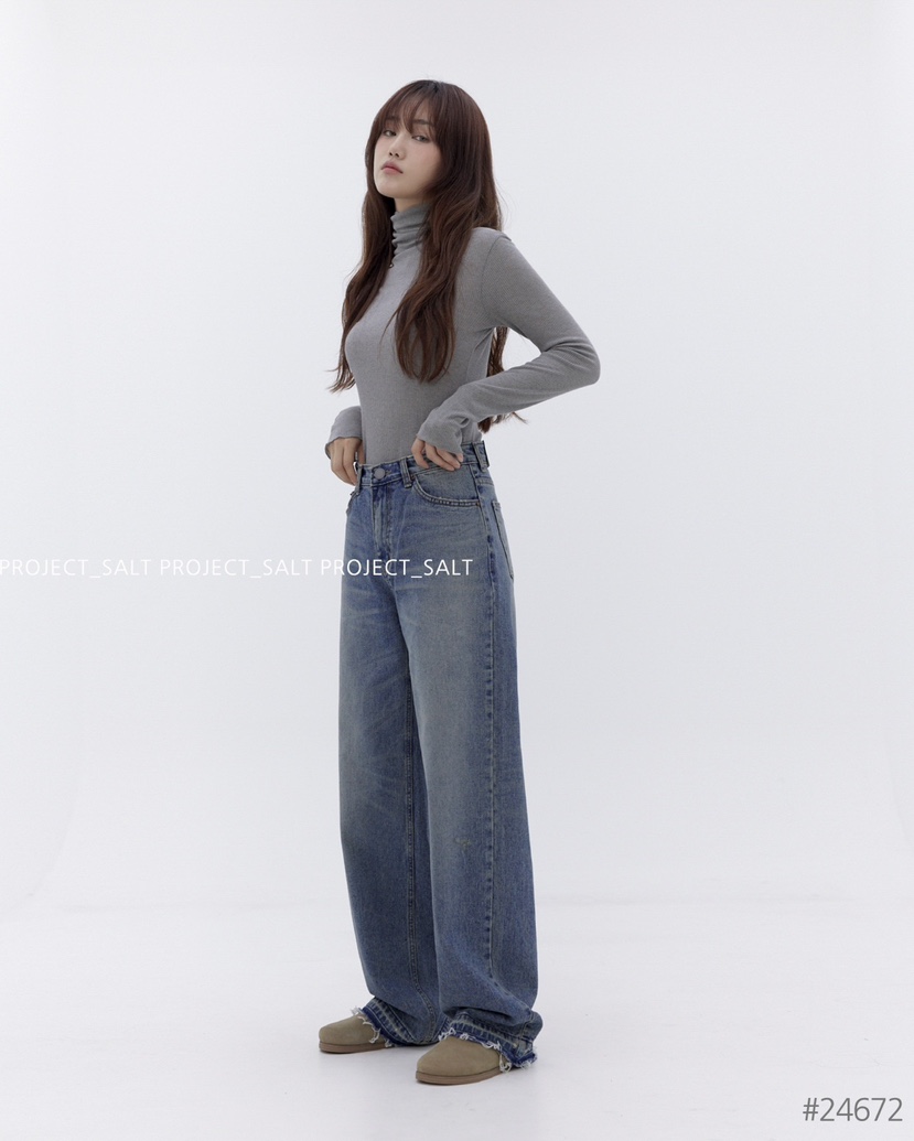 PROJECTSALT直郵韓國代購女裝新款時尚人氣真品職業休閑牛仔褲PROJECTSALT牛仔褲