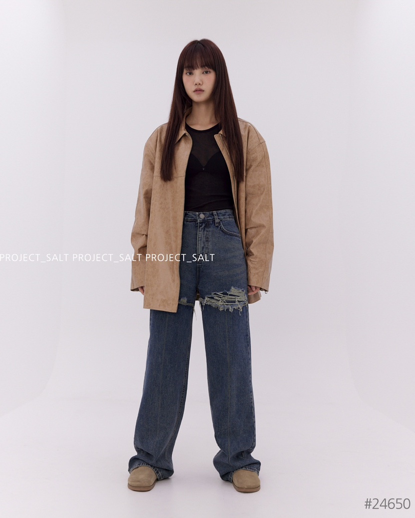 PROJECTSALT韓國直郵東大門實拍女裝新款人氣24秋冬牛仔褲PROJECTSALT牛仔褲
