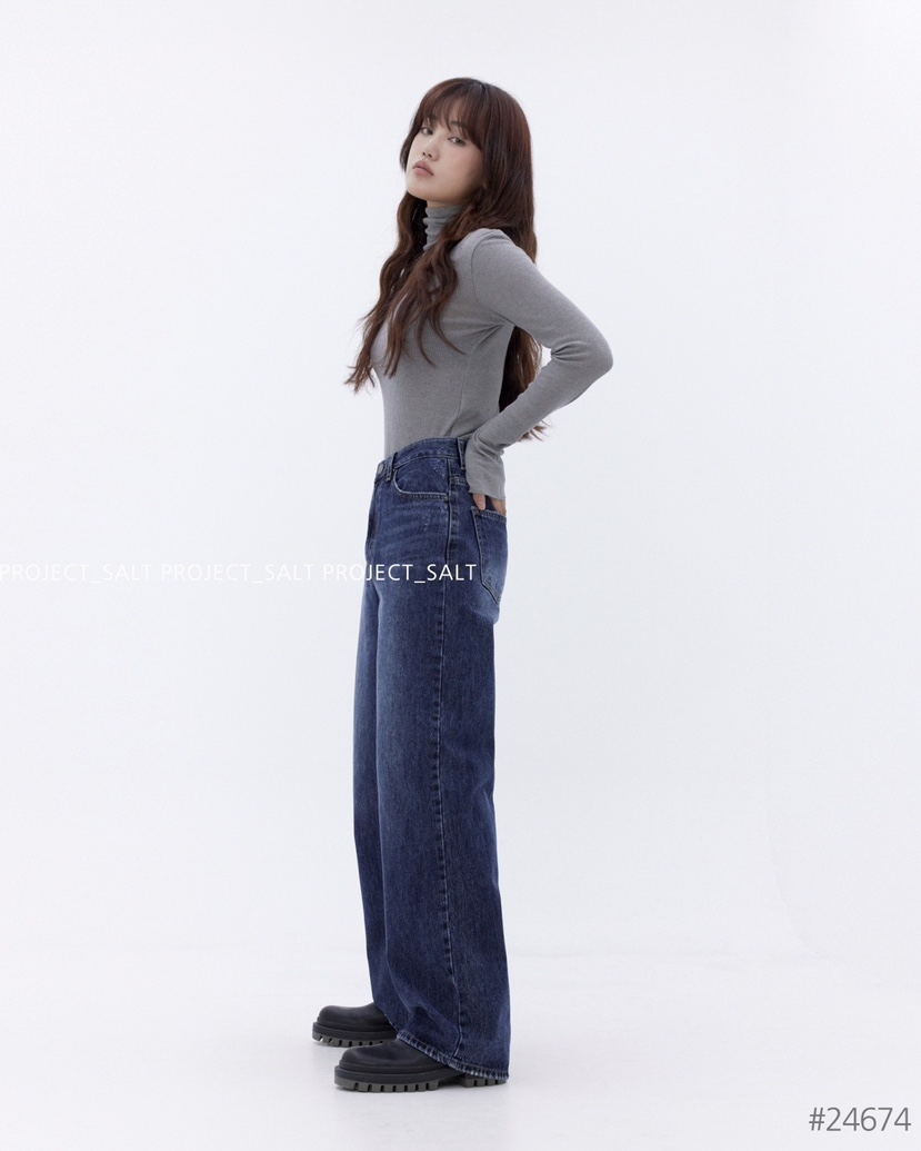 PROJECTSALT韓國直郵女裝新品職業休閑推薦24秋冬時尚牛仔褲PROJECTSALT牛仔褲