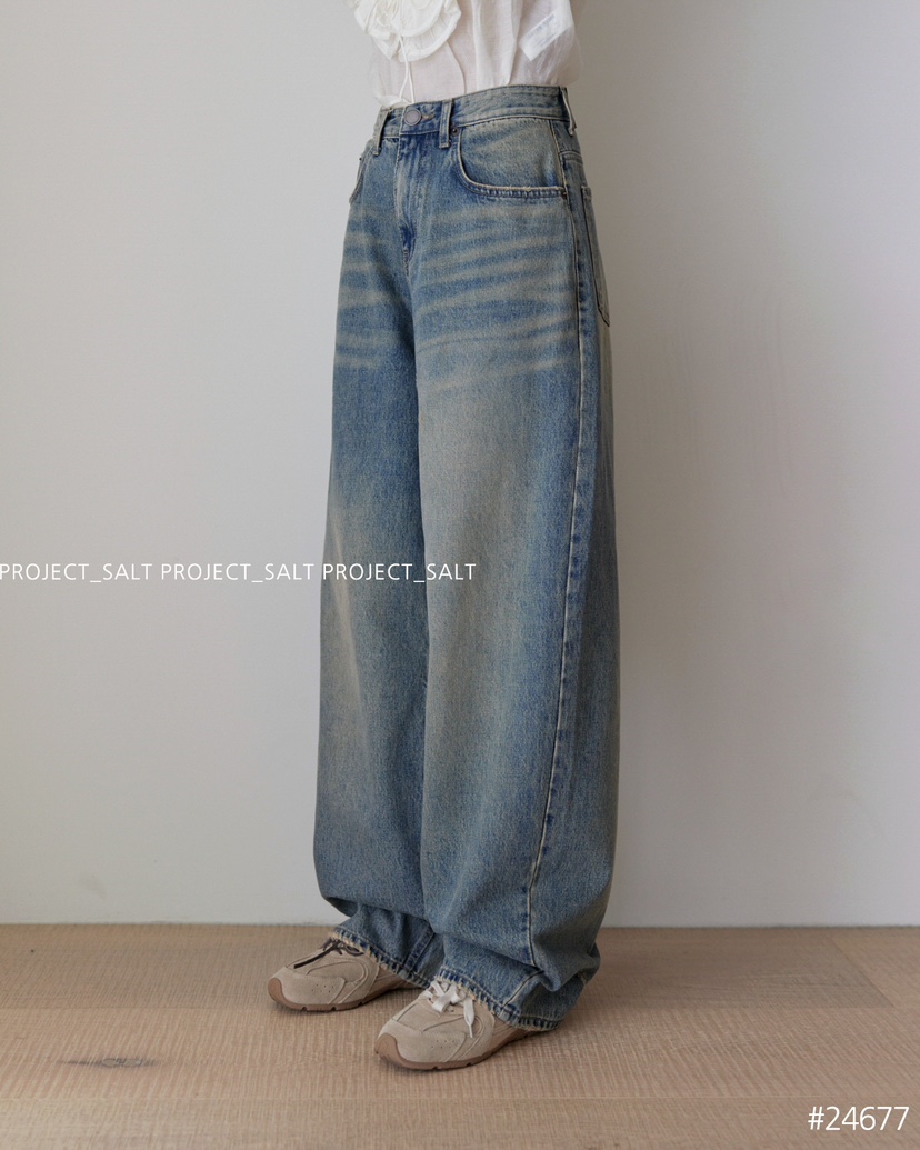 PROJECTSALT直郵韓國代購女裝新款24秋冬職業推薦時尚牛仔褲PROJECTSALT牛仔褲