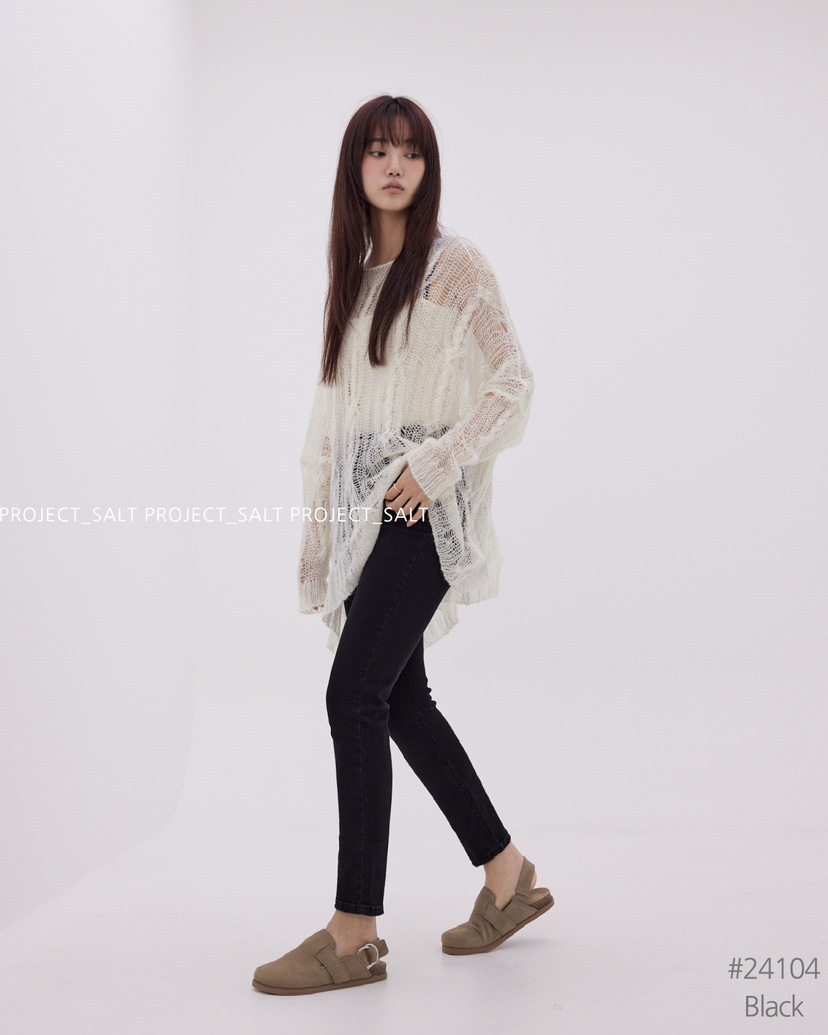 PROJECTSALT直郵韓國代購女裝新款時尚熱賣休閑職業24秋冬牛仔褲PROJECTSALT牛仔褲