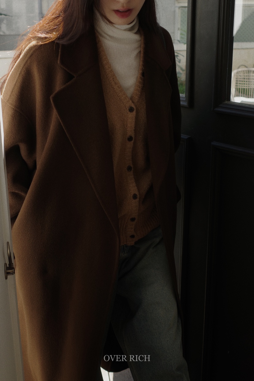 OVER RICH韓國直郵女裝新品24秋冬推薦時尚人氣中長款大衣OVER RICH中長款大衣