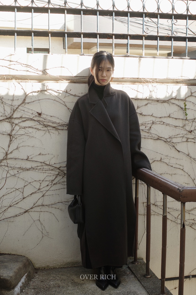 OVER RICH韓國直郵女裝新品24秋冬推薦時尚人氣中長款大衣OVER RICH中長款大衣