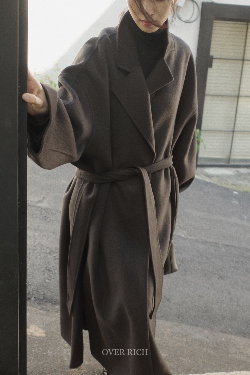 OVER RICH韓國直郵女裝新品24秋冬推薦時尚人氣中長款大衣OVER RICH中長款大衣