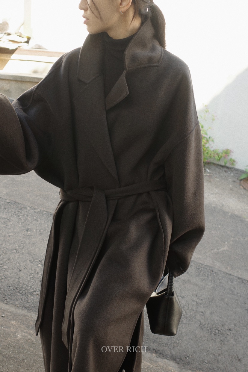 OVER RICH韓國直郵女裝新品24秋冬推薦時尚人氣中長款大衣OVER RICH中長款大衣