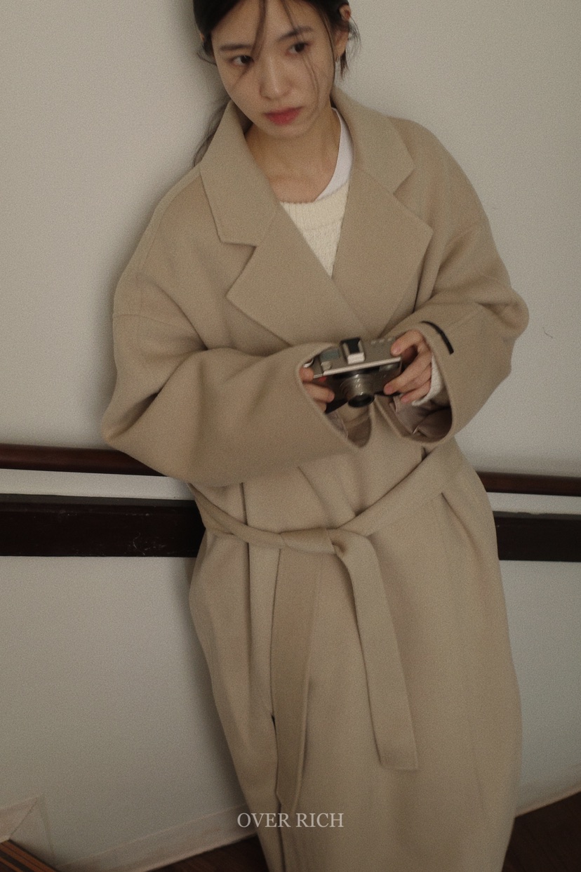 OVER RICH韓國直郵女裝新品24秋冬推薦時尚人氣中長款大衣OVER RICH中長款大衣