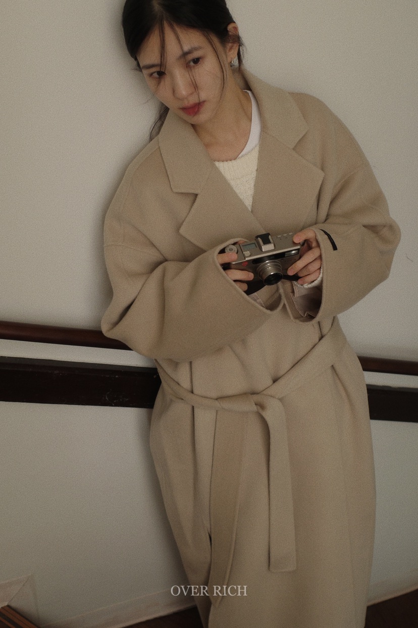 OVER RICH韓國直郵女裝新品24秋冬推薦時尚人氣中長款大衣OVER RICH中長款大衣