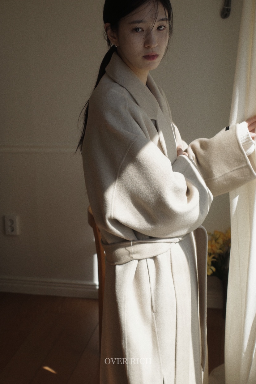 OVER RICH韓國直郵女裝新品24秋冬推薦時尚人氣中長款大衣OVER RICH中長款大衣