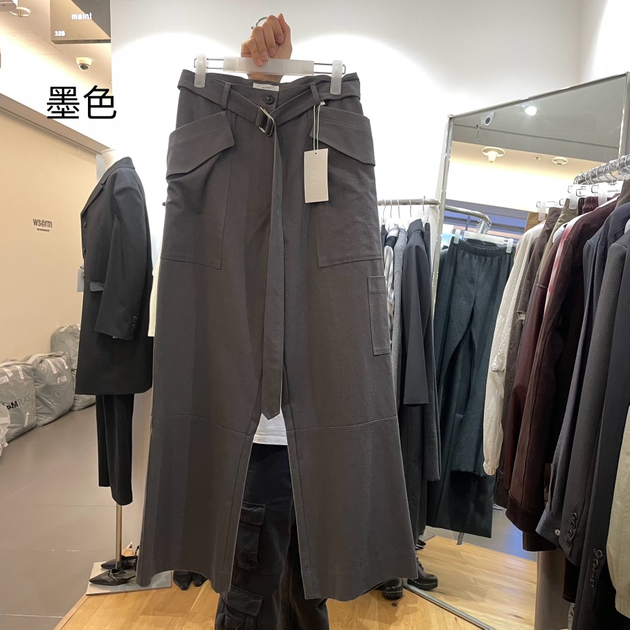 MAINT直郵韓國代購女裝新品休閑人氣時尚24秋冬休閑褲含腰帶MAINT休閑褲圖色2