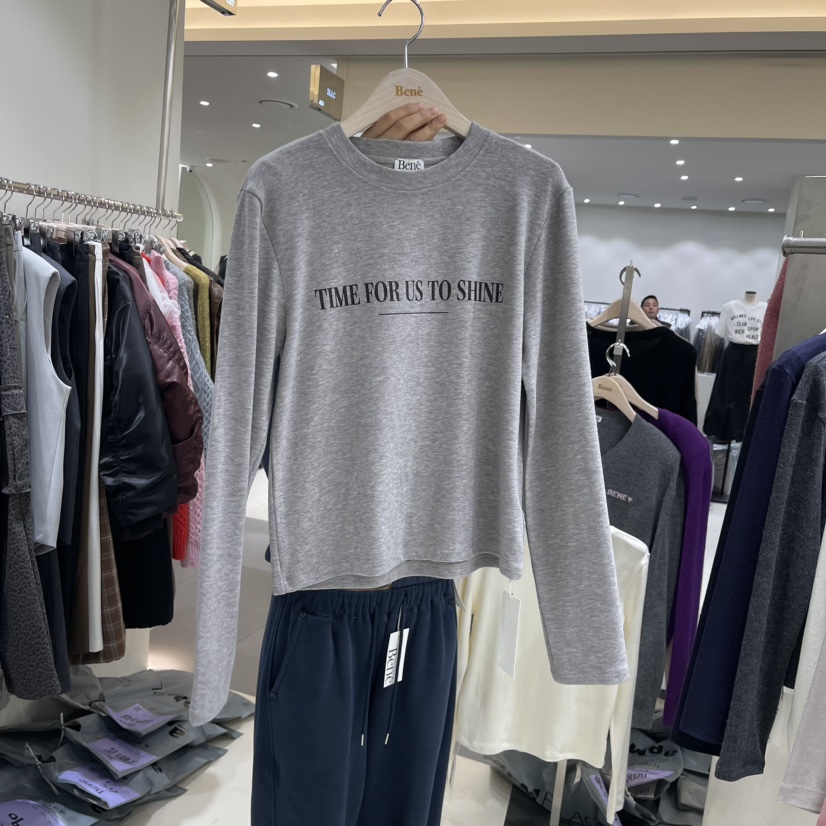 Bene韓國直郵東大門代購女裝新品熱賣時尚24秋冬職業長袖T恤BENE長袖T恤圖色2