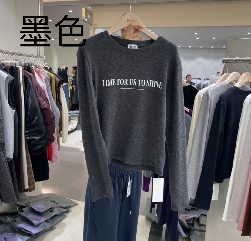 Bene韓國直郵東大門代購女裝新品熱賣時尚24秋冬職業長袖T恤BENE長袖T恤圖色3