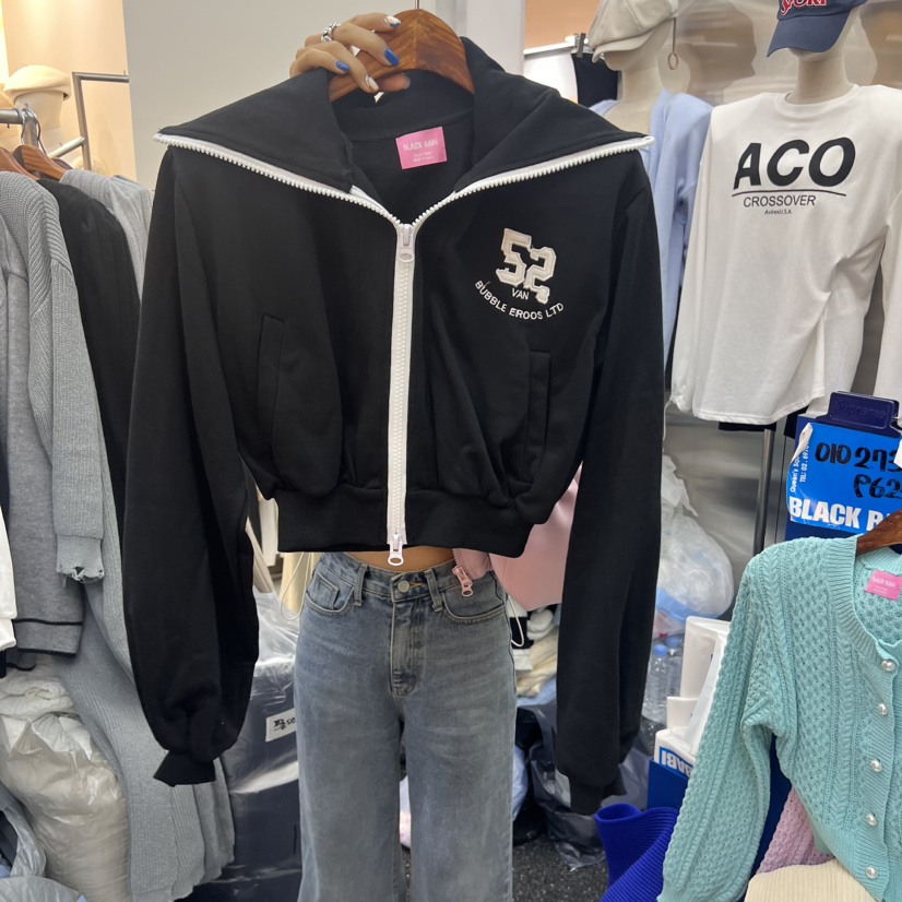 BLACK BABI韓國直郵女裝新款職業時尚休閑24秋冬衛衣拉鏈BLACK BABI衛衣圖色3