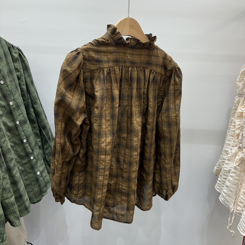ALICE N GIA/PLAT韓國直郵東大門代購女裝新品24秋冬襯衫蕾絲衫格子Platseoul/ALICE N GIA襯衫/蕾絲衫