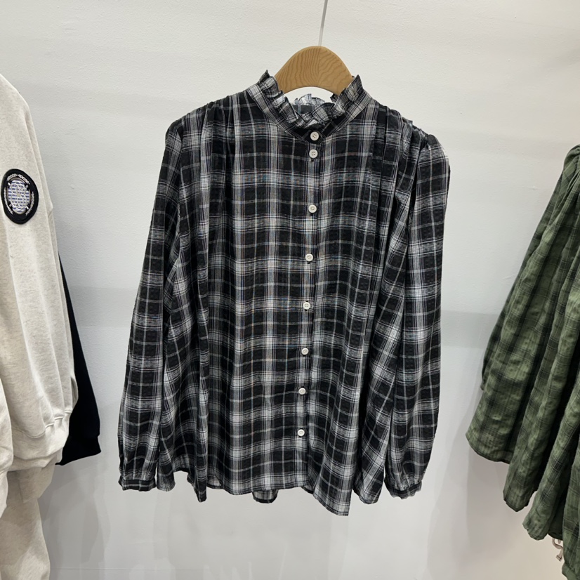 ALICE N GIA/PLAT韓國直郵東大門代購女裝新品24秋冬襯衫蕾絲衫格子Platseoul/ALICE N GIA襯衫/蕾絲衫圖色3