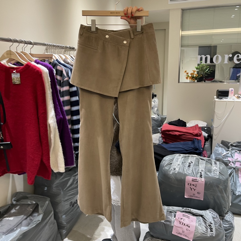 more more直郵韓國代購女裝新款熱賣人氣24秋冬裙褲燈芯絨more more裙褲圖色1