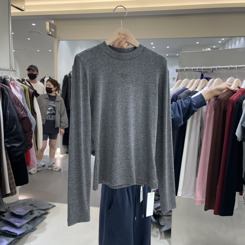 Bene直郵韓國代購女裝新品職業推薦24秋冬時尚真品長袖T恤BENE長袖T恤圖色3
