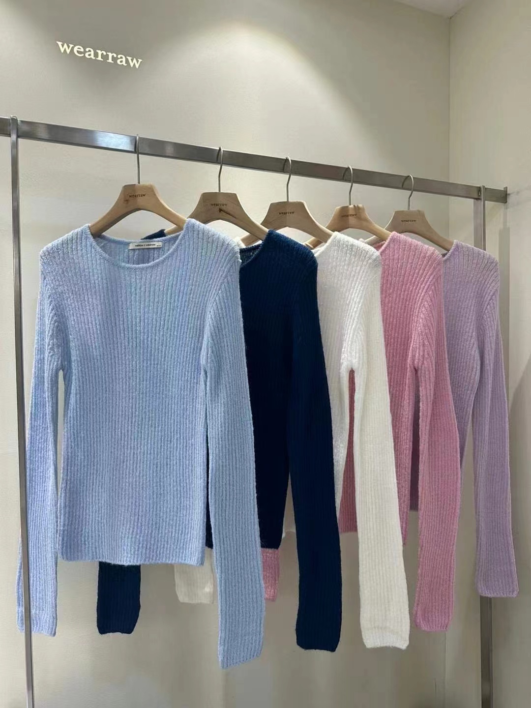 WEARRAW直郵韓國代購女裝新款時尚真品休閑熱賣針織衫馬海毛WEARRAW針織衫