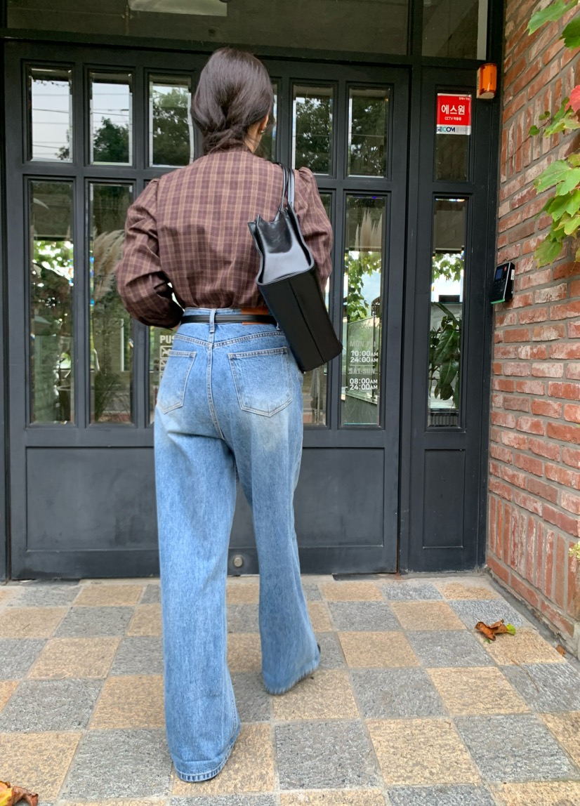 BOUND.A韓國直郵東大門代購女裝新款24秋冬襯衫蕾絲衫格子BOUND.A襯衫/蕾絲衫