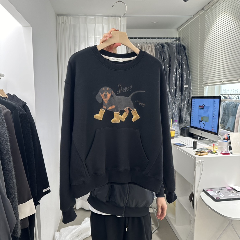 DRE直郵韓國代購女裝新品真品人氣推薦24秋冬休閑衛衣口袋DRE衛衣圖色3