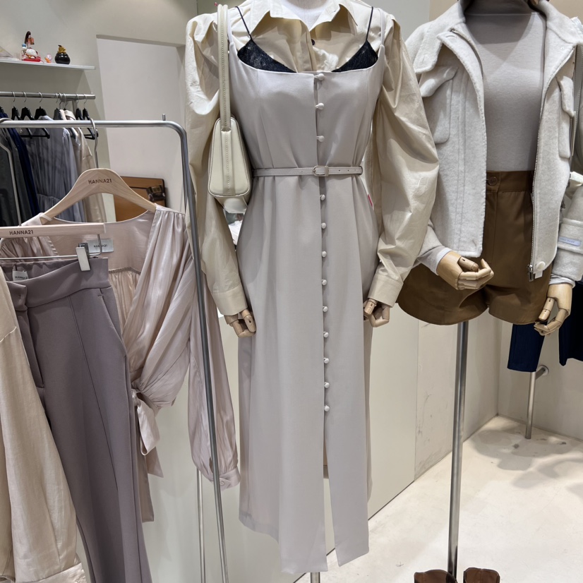 HANNA21韓國直郵女裝新品24秋冬職業熱賣人氣連衣裙含腰帶HANNA21連衣裙