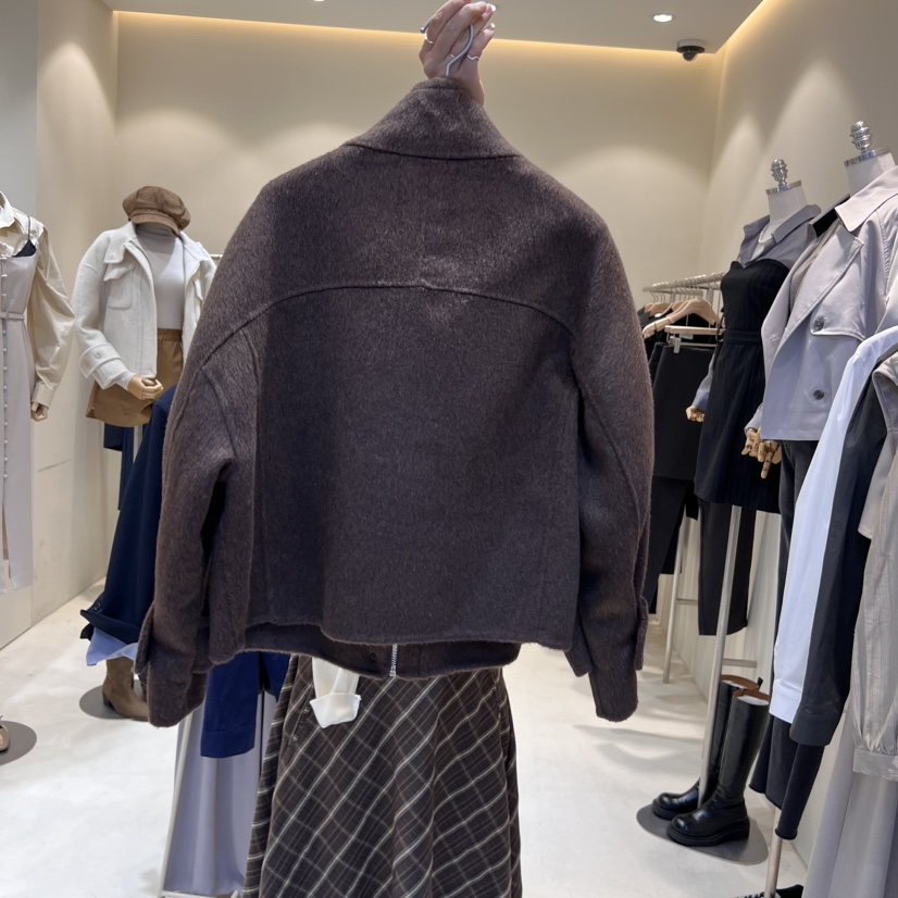 HANNA21韓國直郵東大門實拍女裝新品人氣短款大衣手工羊毛拉鏈HANNA21短款大衣