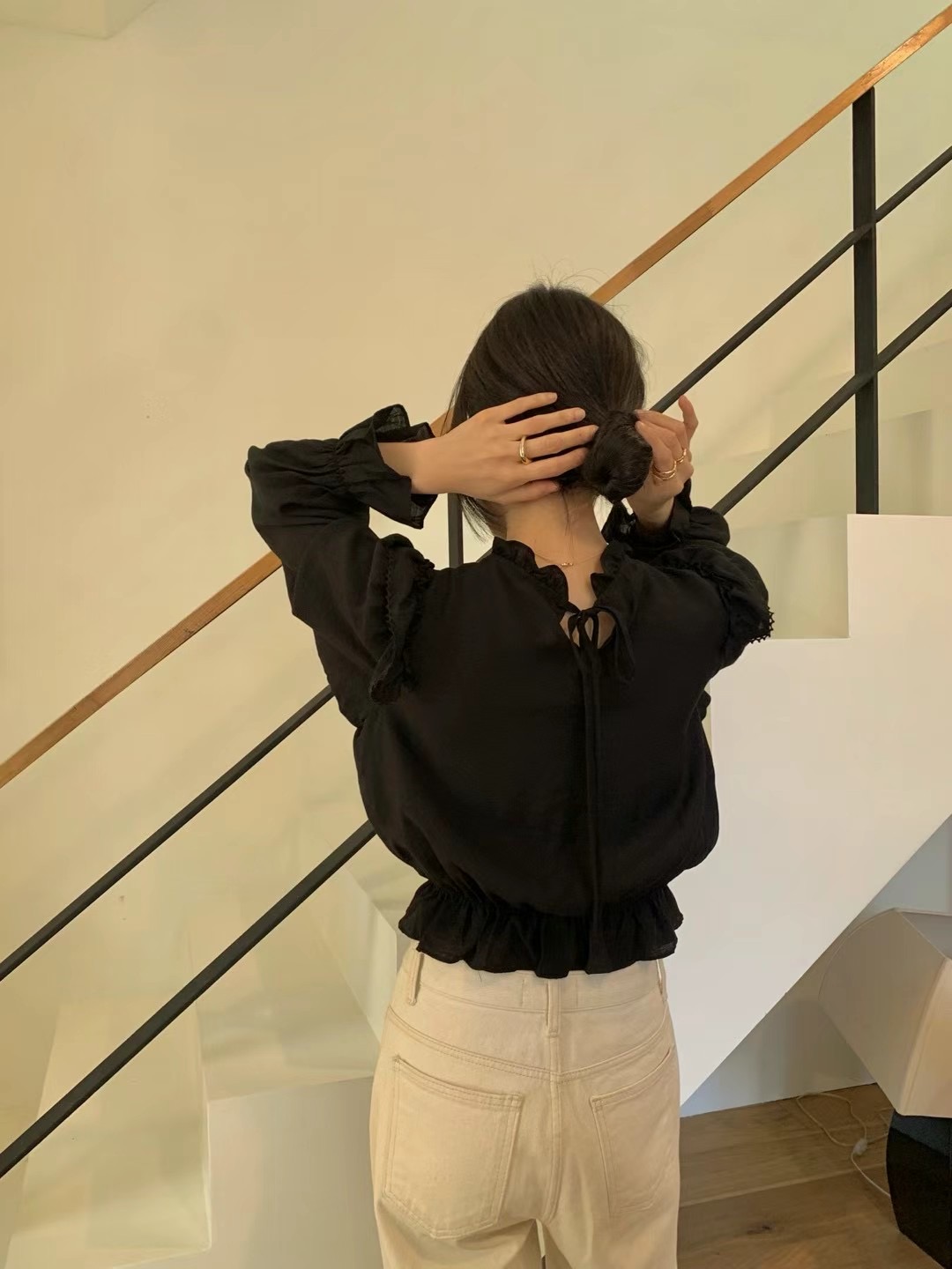 MICO韓國直郵女裝新品熱賣職業24秋冬人氣休閑襯衫蕾絲衫ALL OVER襯衫/蕾絲衫