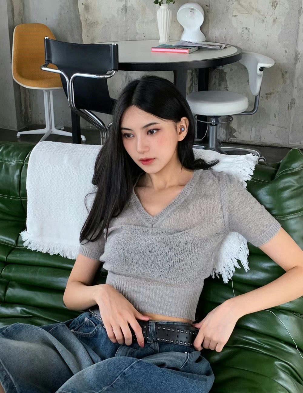 OUR HOUR韓國直郵東大門代購女裝新品推薦真品針織衫羊駝毛OUR HOUR針織衫圖色2