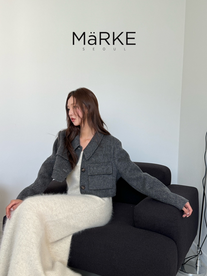 MARKE-P韓國直郵東大門代購女裝新品休閑短款大衣羊絨短款MARKE-P短款大衣