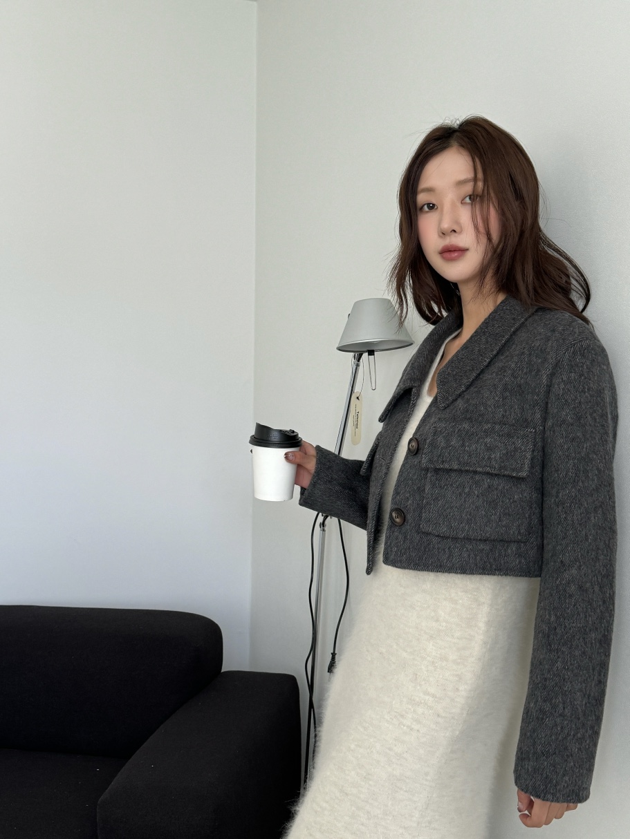 MARKE-P韓國直郵東大門代購女裝新品休閑短款大衣羊絨短款MARKE-P短款大衣