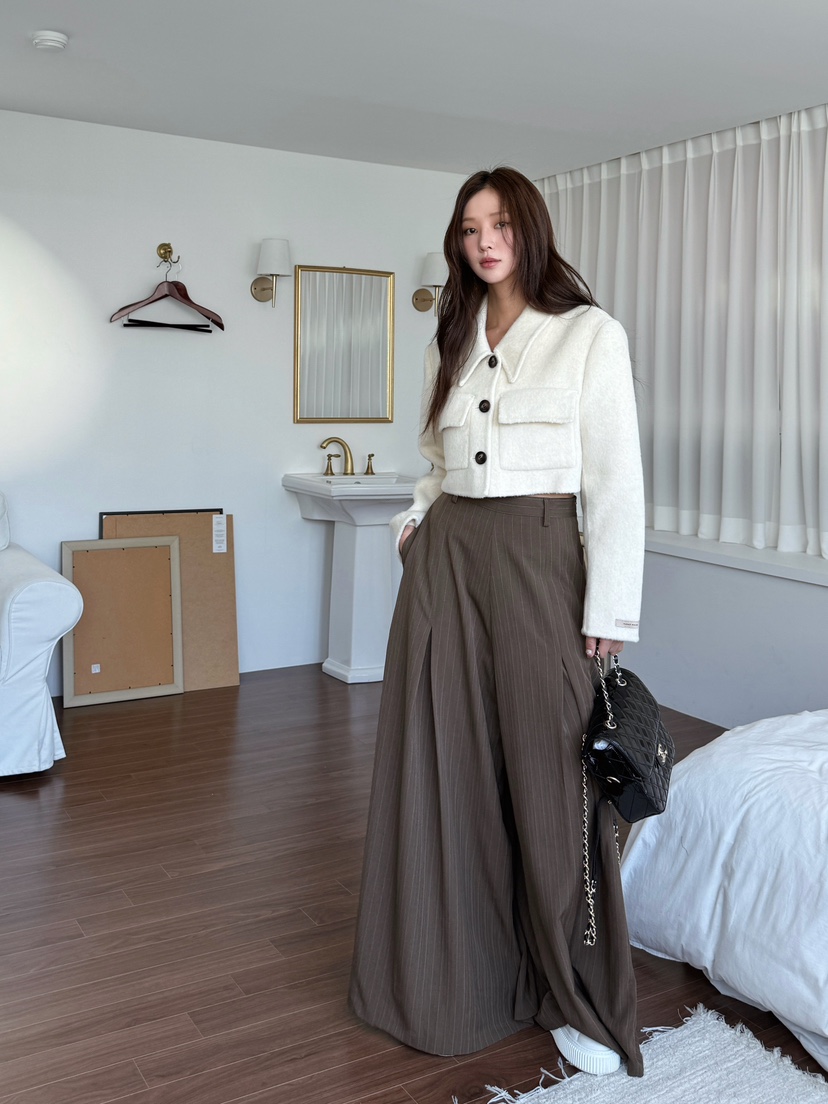 MARKE-P韓國直郵東大門代購女裝新品休閑短款大衣羊絨短款MARKE-P短款大衣
