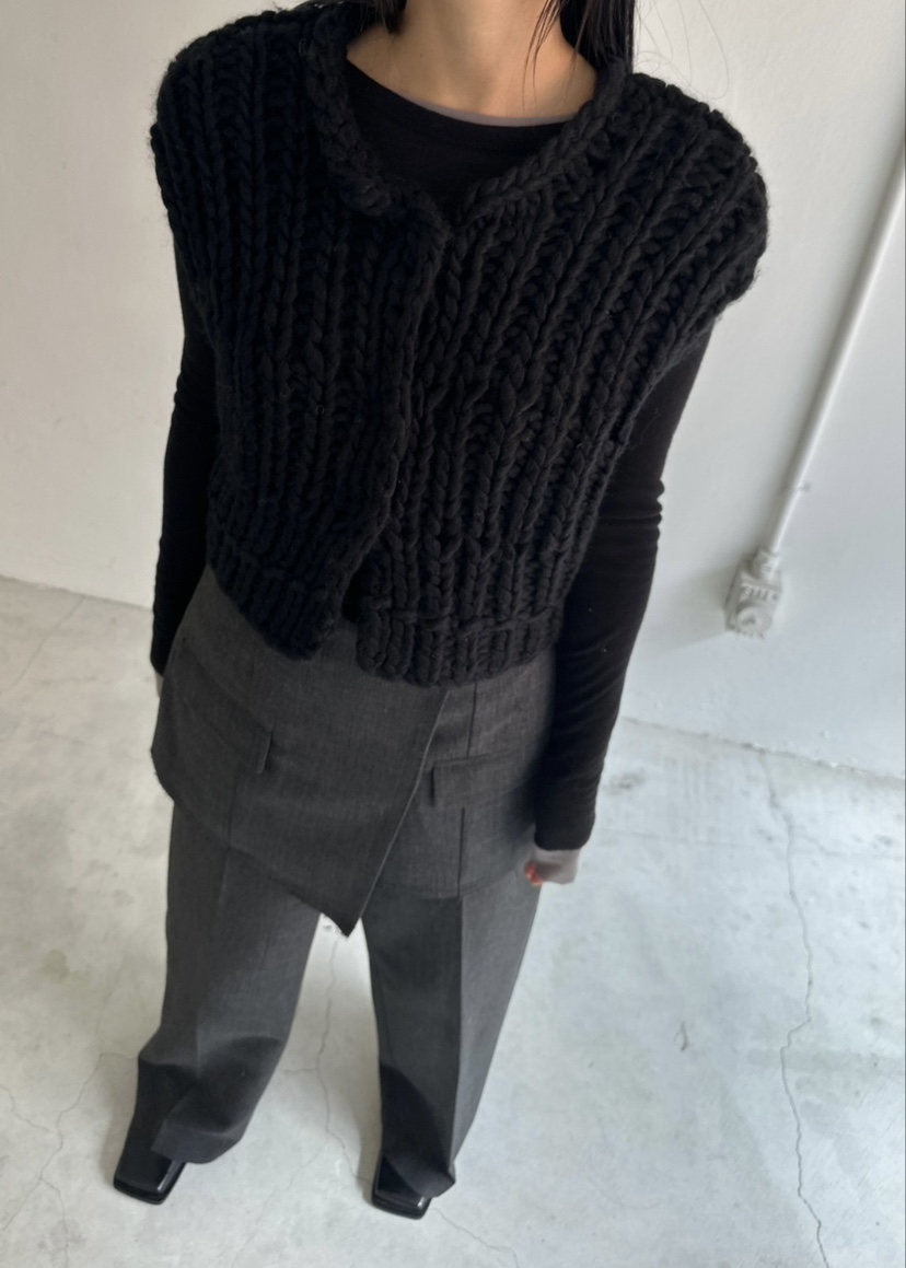 LE-PPL韓國直郵東大門實拍女裝新品熱賣時尚休閑24秋冬馬甲LE-PPL馬甲