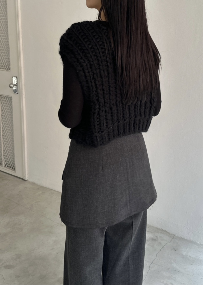LE-PPL韓國直郵東大門實拍女裝新品熱賣時尚休閑24秋冬馬甲LE-PPL馬甲
