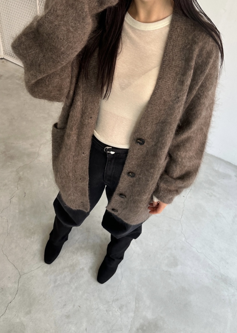 LE-PPL直郵韓國代購女裝新品職業時尚推薦針織衫馬海毛開衫LE-PPL針織衫