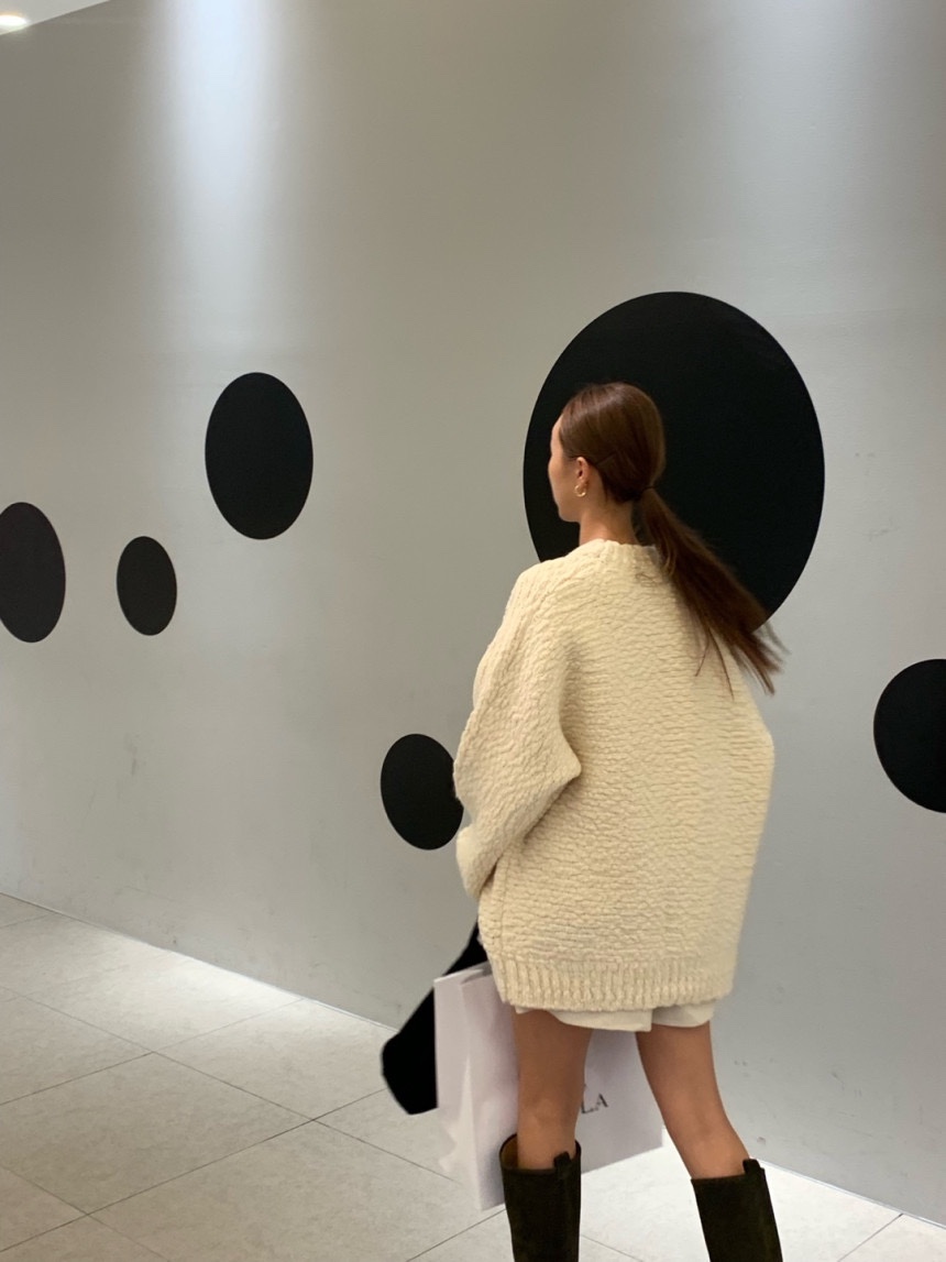 LE-PPL韓國直郵東大門實拍女裝新品時尚真品休閑針織衫手工LE-PPL針織衫