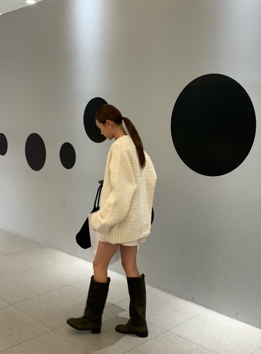LE-PPL韓國直郵東大門實拍女裝新品時尚真品休閑針織衫手工LE-PPL針織衫